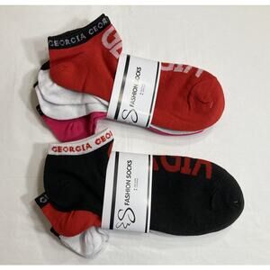 Georgia Bulldogs Socks 2-3Packs Ankle Socks, Women's 9-11, NCAA